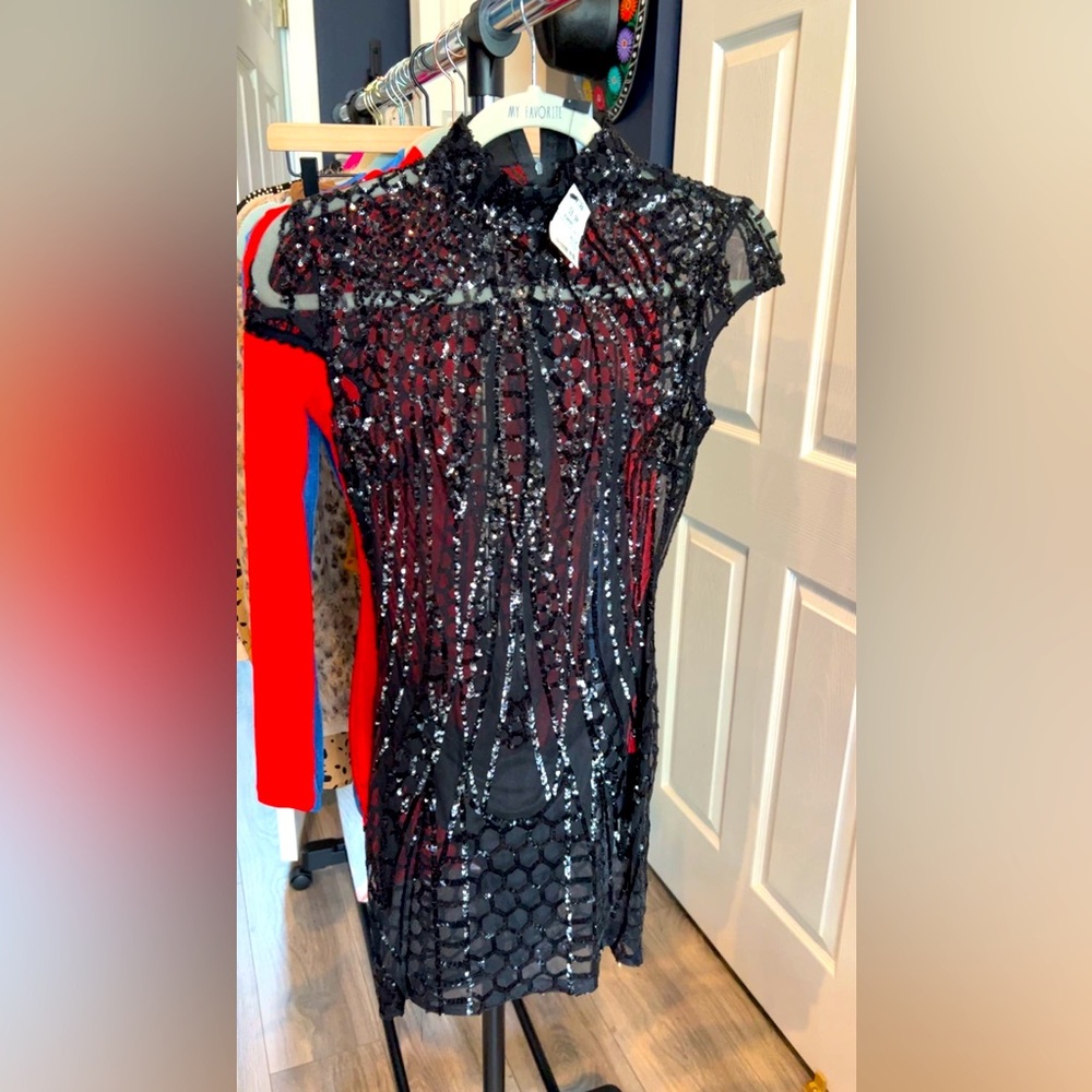 Mesh sequence dress